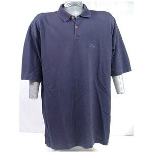 Tommy Bahama Vintage 1990s Blue Polo Shirt - Marlin Logo - L = XL